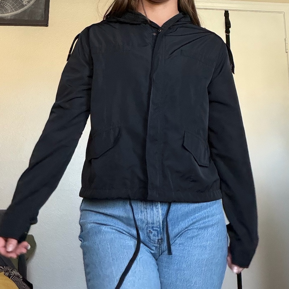 Women's Black Lightweight Hooded Jacket